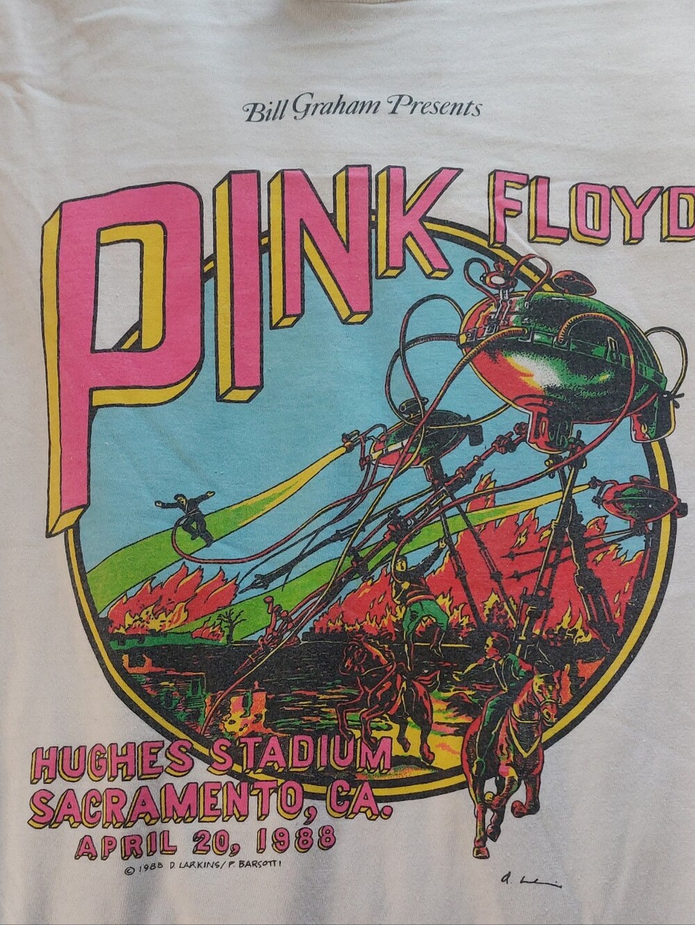 Pink Floyd 1988 Concert Shirt - Rare Local Crew Shirt